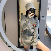  2020 autumn and winter new lazy wind mid-length retro Hong Kong flavor super fairy waitmore sweater women loose outside wear