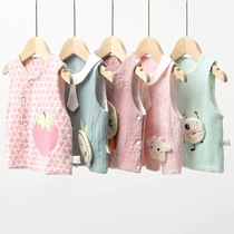 Baby vest Spring and autumn summer clothes newborn small vest outside wearing early childrens waistcoat female baby warm thick horse clip