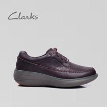 clarks Qi Le mens shoes spring comfortable thick-soled shock-absorbing low-top shoes Un Rise Lace sports casual mens leather shoes
