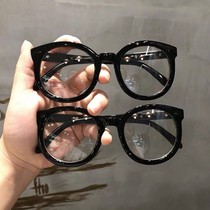 Black frame glasses female GM makeup big frame discoloration anti-blue radiation black thick frame myopia can be equipped with degree Net red frame