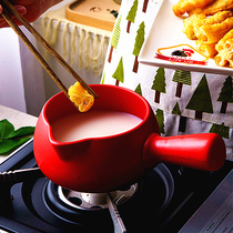 Can open fire small milk pot Mini casserole Hot milk porridge instant noodles Ceramic pot Baby household auxiliary food small pot