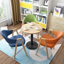 Simple negotiation reception business meeting guest balcony leisure table and chair combination milk tea shop coffee shop small round table dining chair
