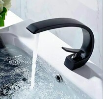 Black bronze pelvis cold and hot faucet full copper antique black bathroom wash basin under the basin creative tap