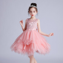 next sara girl dress childrens princess dress Korean version of puffy dress dress summer mesh dress dress