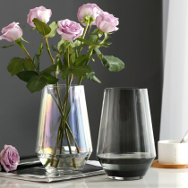 Light luxury glass vase color ornaments Modern simple living room transparent flower arrangement Lily Rose Nordic decorative creativity