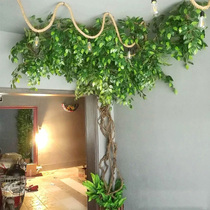 Simulation Tree Fake Leaves Subduct Decoration Living Room Indoor Green Planting Vine Vine Fake Flowers Vines Canopy Cherry Blossom Trees