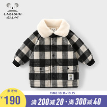 Boy cotton clothing winter clothing Rabbi tree childrens clothing 2020 new baby coat warm male baby plaid coat