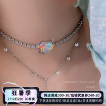 Diamond Barbie: inns small crowdsourced light extravagant and sparkling love long stream Sucrystal neck chain inlaid with earbuds