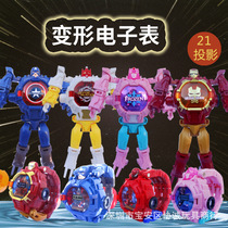 Cross-border projection childrens Transformers electronic watch student creative gift robot model educational toy