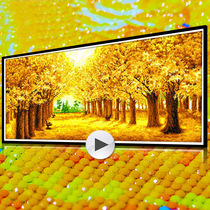 Gold all over the ground Crystal Diamond painting stickers full diamond stick cross stitch living room simple modern scenery fresh