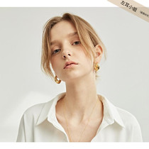 Left ear) Maidavika same Earrings Earrings European and American small crowdsourced irregular personality trendy hollow circle wide front ear spikes