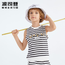 Bosideng childrens clothing boys sleeveless T-shirt shorts set childrens sports two-piece C821CD0125