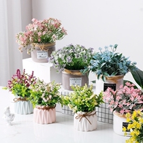 Pastoral fake flower bonsai decoration green plant decoration home accessories living room window sill simulation succulent plant small potted plants