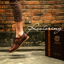 Mens casual leather shoes leather carved Brock style mens shoes British retro pointed tide shoes