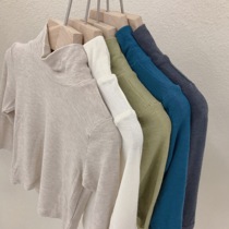 Childrens clothing for boys and girls Basic base shirt Childrens elastic skin-friendly multi-color semi-high collar Joker inner T-shirt 167