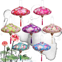 Modern fabric palace lantern classical flying saucer flower cloth lantern festival hotel decoration festival wedding decoration supplies