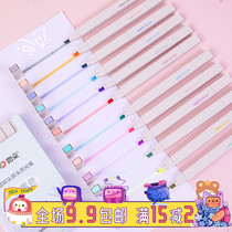 Morandi color highlighter pen double-headed Mark marker pen color large capacity students use classroom key account pen