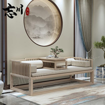 New Chinese meditation solid wood Bed Sofa Bed Sofa Bed minimalist modern Living room Tea Table Guiffee Deck Chair Combined Mermaid