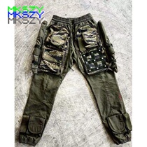 MKSZY high street Non-readymade xTravs scott Barb tactical function camouflage army green trousers