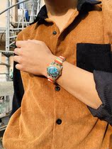 Kakas original design handmade silver flowers blooming snowy Iranian raw ore turquoise natural patch turquoise bracelet