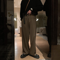 Hualun Winter 2021 New Thickened Slacks Men Loose Straight Trend Versatile Korean Edition Pants