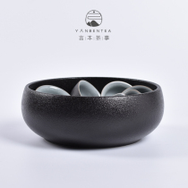 Talk Ben Zen Wind Black Pottery Big Number Tea Wash Day Style Kongfu Tea Furniture Suit Home Minimalist Tea Art Accessories Tea Residue Vat