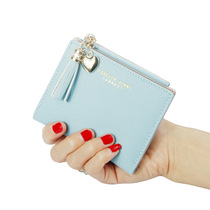 Lady Short Wallet Mini Wallet Ultra thin wallet women zipper Han leather wallet purse color