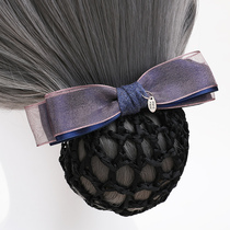 Professional floral headdress women with net bag nurse flight attendant bank attendant work hairclip hair net set