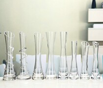 Crystal flower arrangement bottle New Chinese vase Glass transparent new house decoration Hydroponic green dill bedroom bottle small mouth office