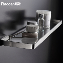 304 Stainless Steel Toilet Wash Bench Mirror Front Cosmetic Bathroom Wall Pendant Tempered Glass Shelving Shelf