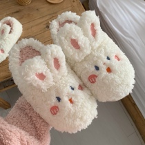 Student dormitory warm bag with plush cotton shoes cute girl heart rabbit non-slip indoor household cotton slippers female winter