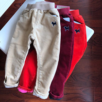 Composite one-piece fleece childrens thick pants suitable for thin treasure winter pants Boys and girls pants-19 9 27