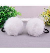 Double ponytail plush hair ringLolita cute hair ornament imitation rabbit hair ring who wears who is cute