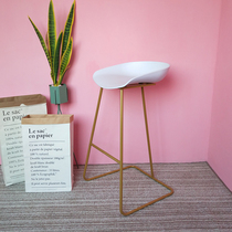 Ins net red Nordic bar chair iron bar stool modern minimalist home back high chair golden bar chair