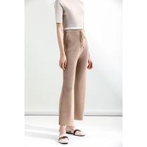 Riz collection fans wear exclusive super drape camel high waist thin wool straight pants