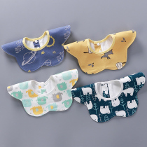 Slip towel Baby Baby Baby bib cotton waterproof eating bib male newborn baby 360 degree rotating anti-spit milk