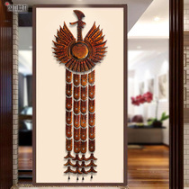 Xuan Guan Wood Carving Decoration Painting Pendant Peach Wood Peacock Eurostyle Wall Door Hall Wall Decoration Large Wall Decoration Town House of Belongings and belongings