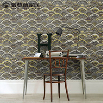 Belgian original imported ARTE wallpaper French Nordic peacock feather porch living room background wall Villa wallpaper