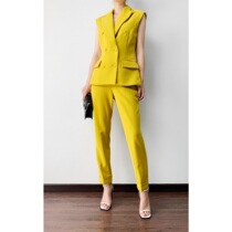 (RugosaM) classic double-breasted suit trousers set sleeveless suit casual fashion professional female