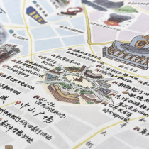 Hand-painted Shenyang map Cultural Tourism Guide City architecture Landmark attractions Literary punch-in raiders souvenirs