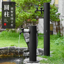 Black outdoor copper faucet anti-freeze cracking column outdoor garden courtyard watering flower landscape water pipe vertical water hydrant villa