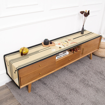 New Chinese TV cabinet dust-proof cloth cotton linen waterproof dressing table bucket cabinet cover cloth shoe counter cloth anti-scalding table mat table flag