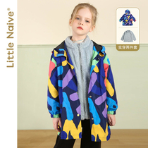 LittleNaive little innocent girl printed thick coat childrens two-piece autumn winter sports leisure windbreaker