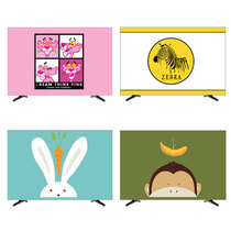 Cartoon TV Hood dust cover hanging LCD 55 inch 50 curved surface 65 cover cloth computer TV set Wall