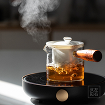 Again left See the right glass tea tea teapot suit side to cook the electric pottery stove cooking tea with high temperature resistant filter single pot Bubble Teapot