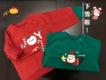 Export Korean is too good-looking childrens clothing autumn and winter mens and womens baby Santa Claus plus velvet sweater