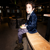 Lewen Jubilee British Zhongda Childrens Handsome Mens Casual Suit Autumn Jacket Suit Small and Big Flower Boy