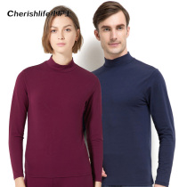 Small nurse thermal underwear Mens and womens autumn clothes Lycra cotton sweater Winter thin section base middle-aged and old-aged half high collar single piece