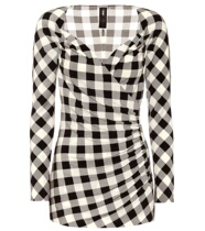  2021 NORMA KAMALI Body Tattooing Elastic Flat Knit Blouse Jersey Blouse