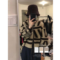 Mi Caixuan Lazy Wind Sweater Women 2022 Autumn and Winter New Korean Style Color Matching Slim Versatile High-end Knitwear